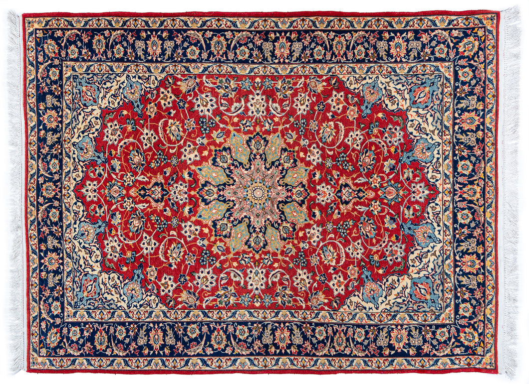 3047 - ISFAHAN EX. FINE VECCHIO TRAMA ORDITO IN SETA VENDUTO